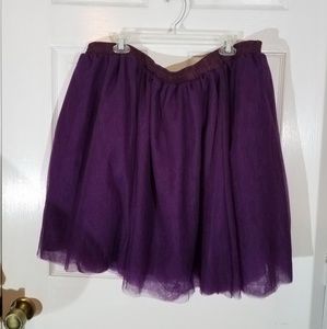 Tea length plus size plum purple lined crinoline
